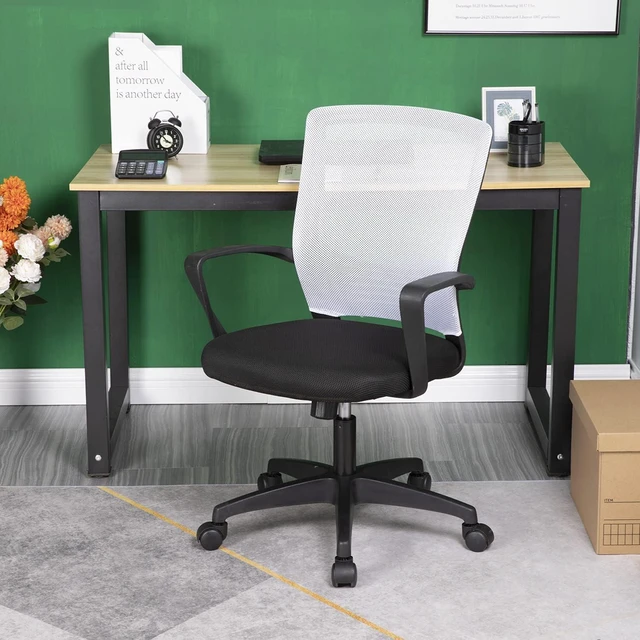 Alt view image 5 of 7 - Ergonomic Office Chair Cheap Desk Chair Mesh Computer Chair Rolling Swivel Modern Executive Chair Adjustable Stool Back Support for Women&Men, White