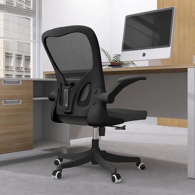 Main image of Monhey Office Chair - Ergonomic Office Chair Swivel Desk Chair with Lumbar Support & 2D Flip-up Arms Height Adjustable Home Office Desk Chairs Rockable High Back Computer Chair Black Mesh Study Chair