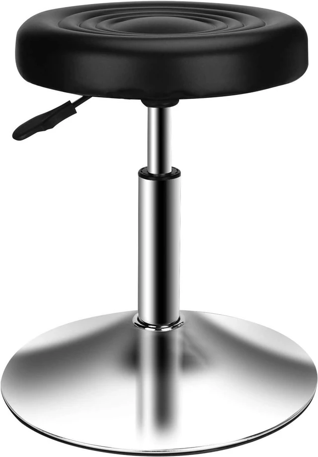 Main image of QiCheng&LYS Round Modern bar Stool Height Adjustable 360 Swivel Stool,for Home Office Kitchen Barbershop bar spa (Black)