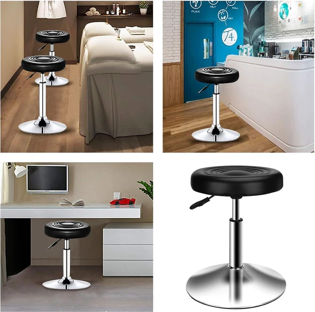 Alt view image 4 of 7 - QiCheng&LYS Round Modern bar Stool Height Adjustable 360 Swivel Stool,for Home Office Kitchen Barbershop bar spa (Black)