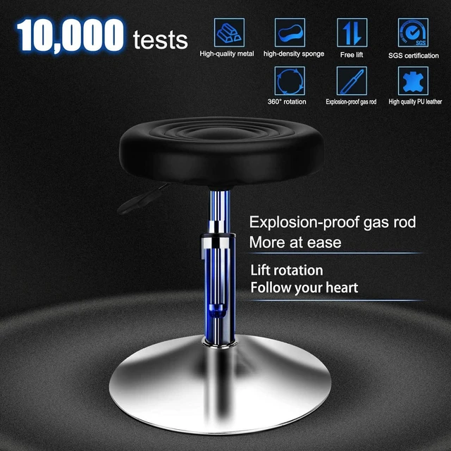 Alt view image 6 of 7 - QiCheng&LYS Round Modern bar Stool Height Adjustable 360 Swivel Stool,for Home Office Kitchen Barbershop bar spa (Black)