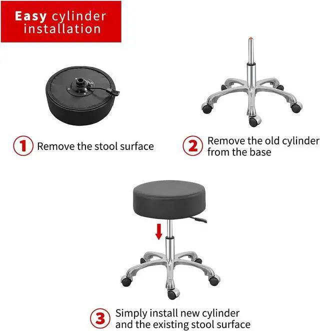 Alt view image 7 of 7 - Lilfurni Adjustable Hydraulic Gas Lift Cylinder,Heavy Duty,Universal Size Replacement for Most Stool Chairs,Smooth and Noiseless