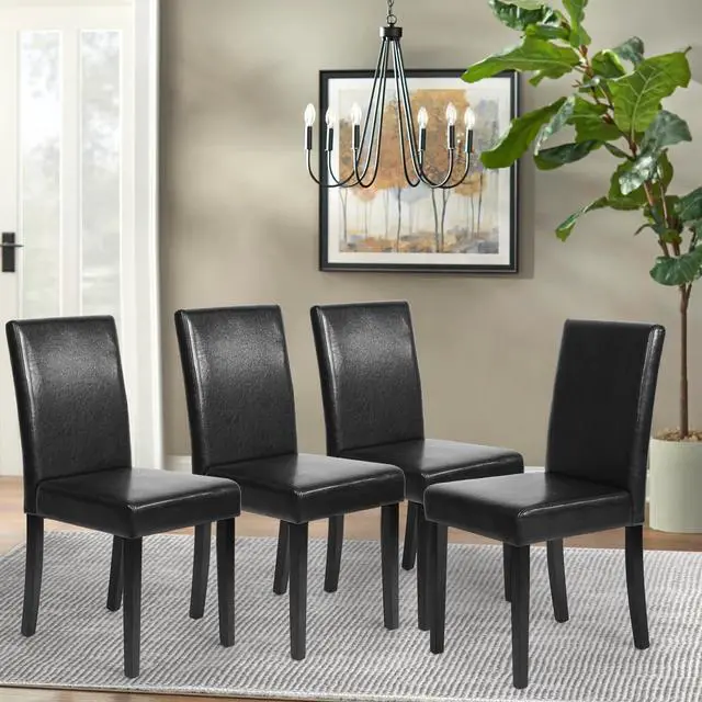 Alt view image 2 of 7 - Dining Chairs Dining Room Chairs Parsons Set of 4 Dining Side Chairs for Home Kitchen Living Room (Black)