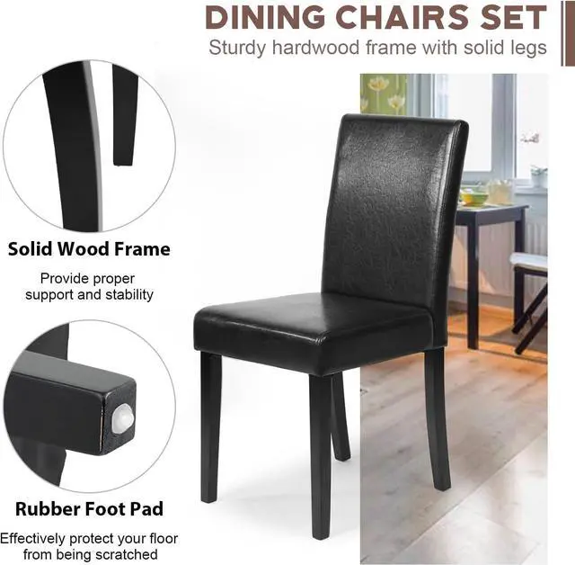 Alt view image 5 of 7 - Dining Chairs Dining Room Chairs Parsons Set of 4 Dining Side Chairs for Home Kitchen Living Room (Black)