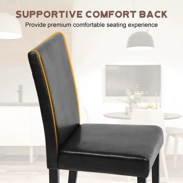 Alt view image 6 of 7 - Dining Chairs Dining Room Chairs Parsons Set of 4 Dining Side Chairs for Home Kitchen Living Room (Black)