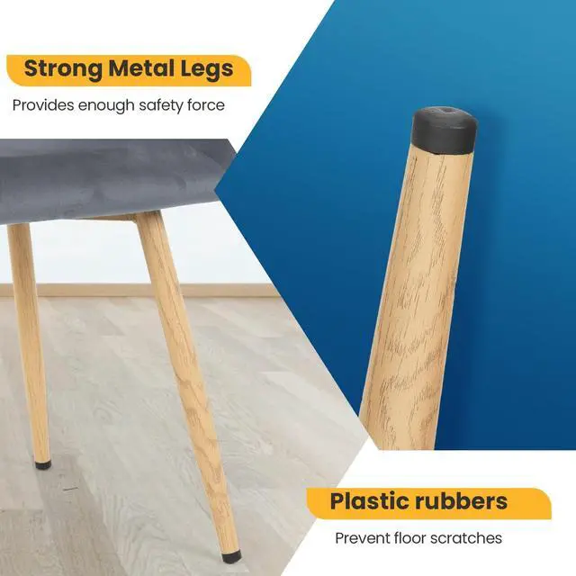 Alt view image 5 of 7 - Accent Chairs Dining Arm Chairs Dining Room Chair Kitchen Chair of 2 Dining Metal Side Chairs Arm Side Chairs Set of 2 Metal Legs for Home Kitchen Bedroom Living Room, Grey