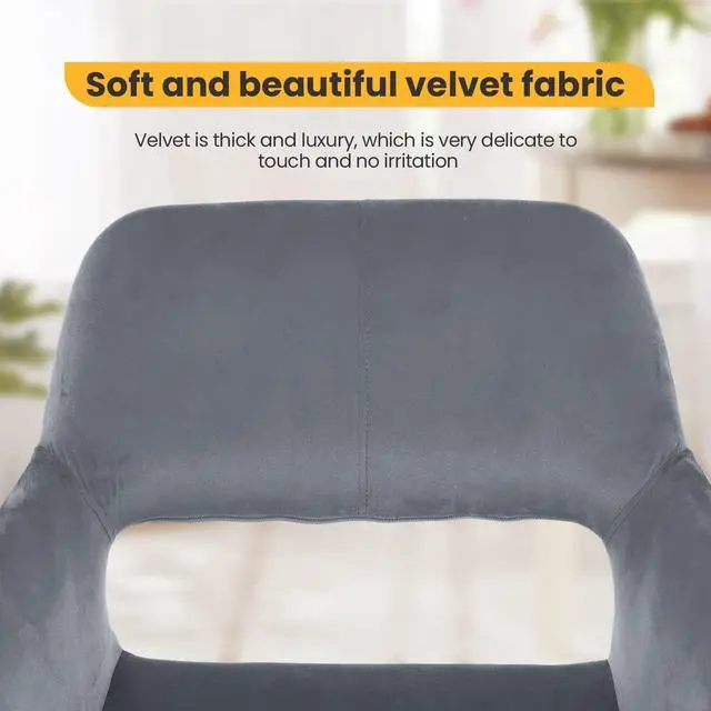 Alt view image 6 of 7 - Accent Chairs Dining Arm Chairs Dining Room Chair Kitchen Chair of 2 Dining Metal Side Chairs Arm Side Chairs Set of 2 Metal Legs for Home Kitchen Bedroom Living Room, Grey