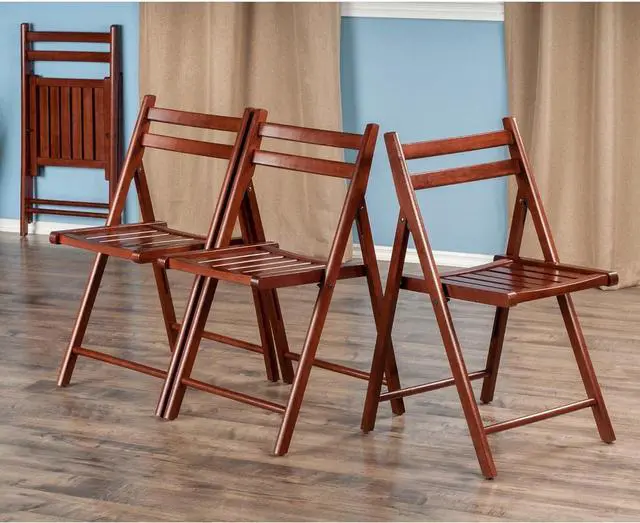 Main image of Winsome Wood 94415 Robin 4 Piece Folding Chair Set Walnut