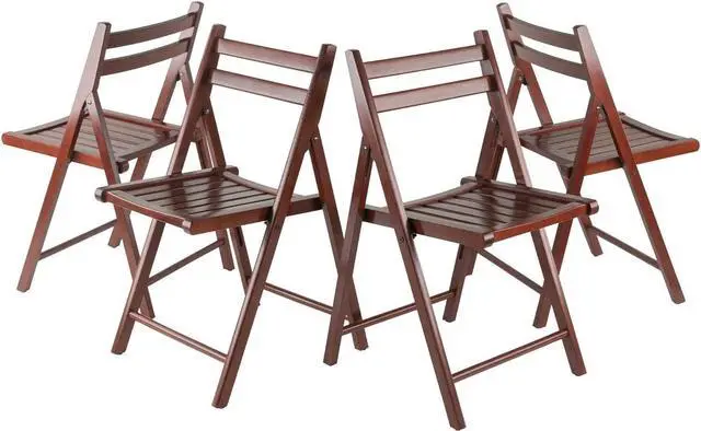 Alt view image 3 of 4 - Winsome Wood 94415 Robin 4 Piece Folding Chair Set Walnut