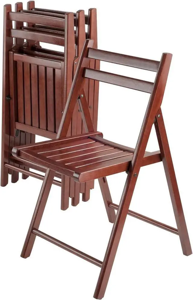 Alt view image 2 of 4 - Winsome Wood 94415 Robin 4 Piece Folding Chair Set Walnut