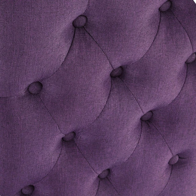 Alt view image 4 of 4 - Roundhill Furniture Leviton Solid Wood Tufted Parsons Dining Chairs, Set of 2, Purple