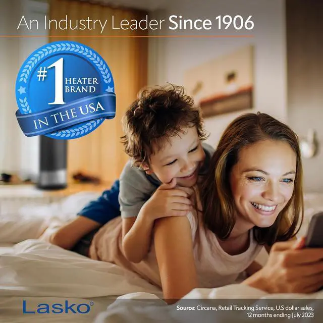Alt view image 2 of 7 - Lasko Oscillating Ceramic Space Heater for Home with Overheat Protection, Thermostat, and 3 Speeds, 15.7 Inches, Black, 1500W, CT16450, Small, 4 Pounds