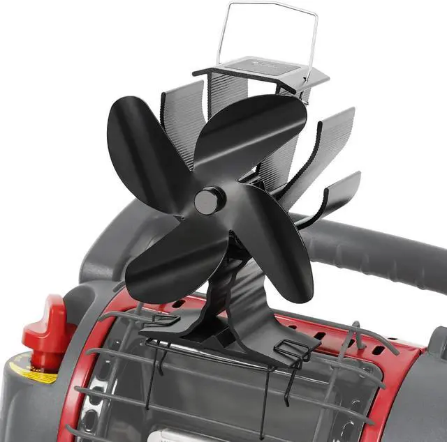 Main image of Signstek 4-Blade Heat Powered Wood Stove Fan + Heater Bracket to Secure the Fan to the Heater, Specifically Designed for Heaters. Perfect for Camping/Picnics (Stove Fan with Hook)