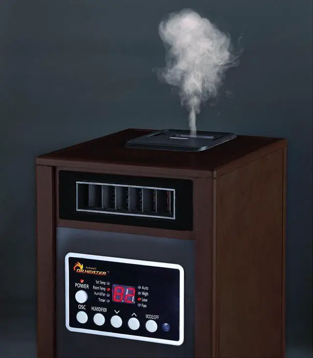 Alt view image 2 of 2 - Dr Infrared Heater DR-998W, Dual Heating System, Walnut