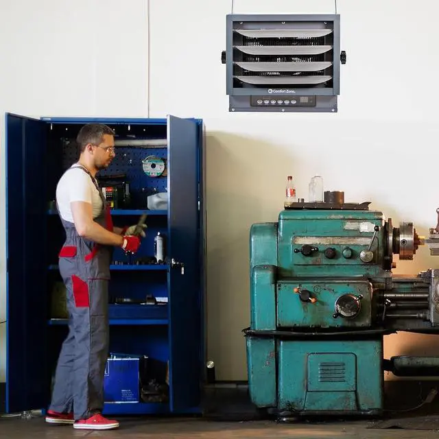 Alt view image 4 of 7 - Comfort Zone CZ225ER 6,000-Watt, 240v Hard-Wired Digital Fan-Forced Ceiling Mount Heater with Full-Function Remote, Overheat Protection, Digital Thermostat, and 12-Hour Timer, Grey