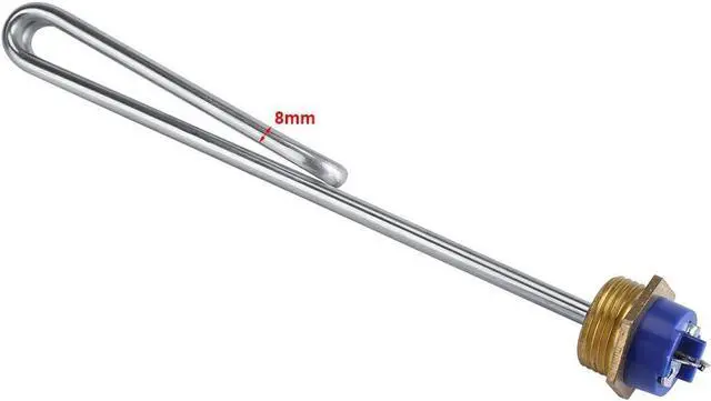 Alt view image 5 of 7 - Immersion Water Heater, Electric Water Heater, 220V 3000W Heater Element Hot Water Stainless Steel Electric Immersion Heater Tube Water Heating Tube Thread Copper Head Element Hose