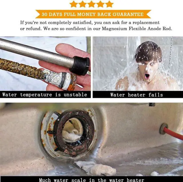 Alt view image 4 of 4 - Magnesium Flexible Anode Rod Kit for Hot Water Heaters, 0.80 inches Diameter, 44 inches Long, 3/4 NPT Thread