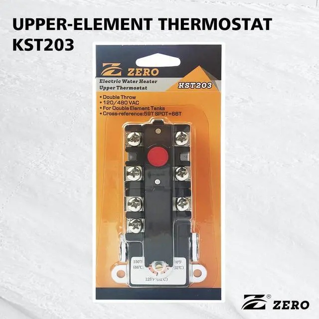 Alt view image 5 of 6 - Zero TOD Style Single Element Thermostat 120/480VAC Water Heater Thermostat UL Approved