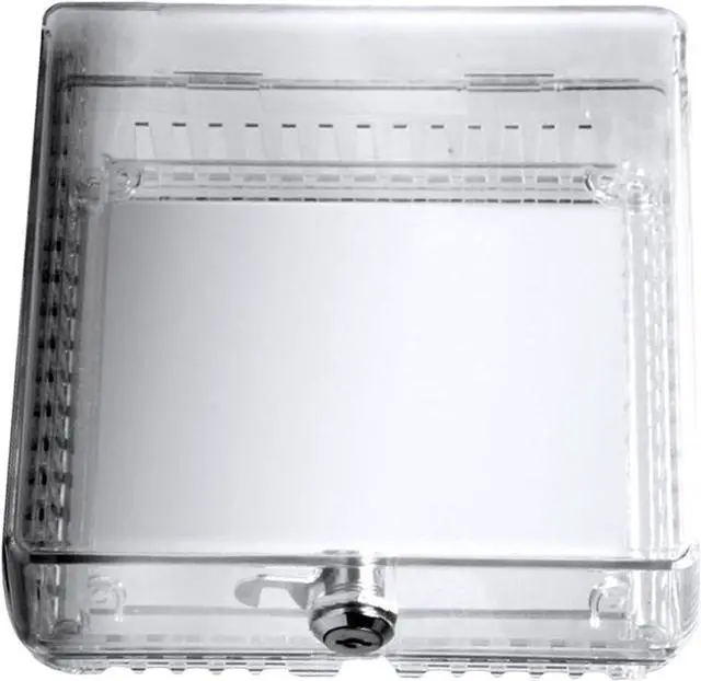 Main image of TayMac ZTC100 Clear Plastic Low Profile Locking Thermostat Guard, Heater Guard or Thermostat Cover for Wall with Lock, Thermostat Lock Box with Key for Conservation and Home Improvement