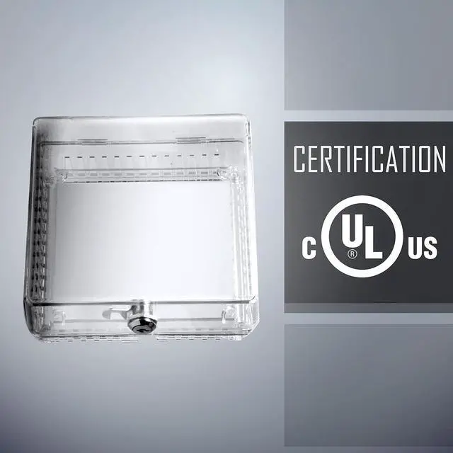 Alt view image 4 of 7 - TayMac ZTC100 Clear Plastic Low Profile Locking Thermostat Guard, Heater Guard or Thermostat Cover for Wall with Lock, Thermostat Lock Box with Key for Conservation and Home Improvement