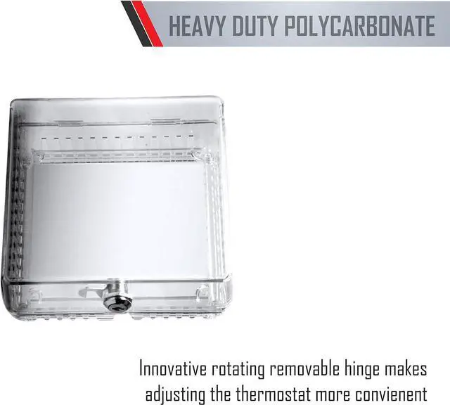 Alt view image 6 of 7 - TayMac ZTC100 Clear Plastic Low Profile Locking Thermostat Guard, Heater Guard or Thermostat Cover for Wall with Lock, Thermostat Lock Box with Key for Conservation and Home Improvement