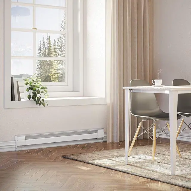 Alt view image 5 of 7 - Cadet Manufacturing 09954 240-Volt White Baseboard Hardwire Electric Zone Heater, 1000-Watt, 48-Inch