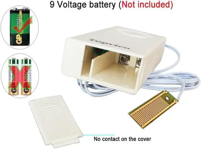 Alt view image 3 of 6 - Topvico Water Leak Detector, 120dB Loud Siren, Powered by 9V Battery (not Include), Sensor Alarm for Kitchen Basement Water Heater, 5 Pack