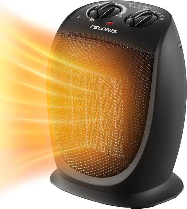 Main image of PELONIS PHTA1ABB Portable, 1500W/900W, Quiet Cooling & Heating Mode Space Heater for All Season, Tip Over & Overheat Protection,for Home, Office Personal Use, Black, 7 x 5.82 x 8.54 inches
