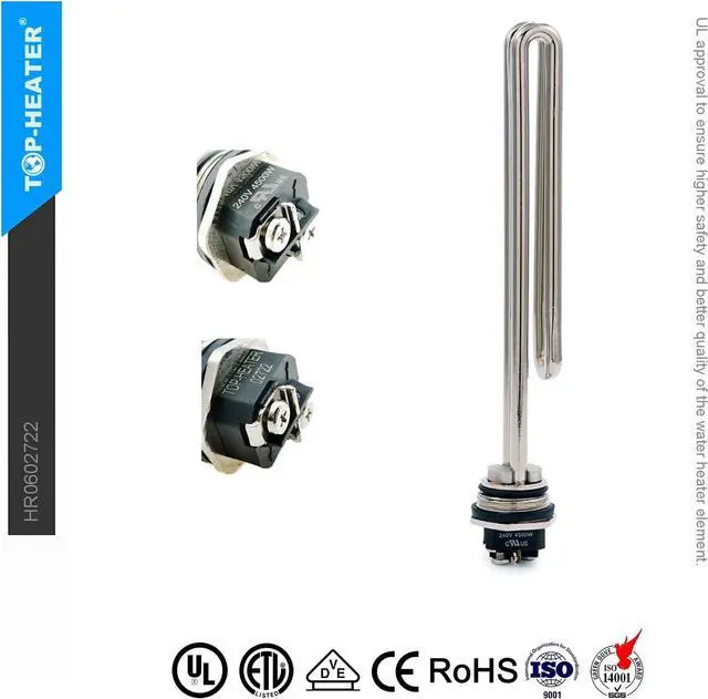 Alt view image 5 of 7 - Water Heater Element Replacement 4500W 240V,Screw-In Foldback Element 02722 by TOP-HEATER,Copper with Nickel Plating,Compatible for Duron Style,Low Watt Density Water Heater Replacement Part 1Pack