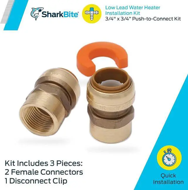 Alt view image 2 of 6 - Cash Acme 22441LF 3/4-Inch FNPT Sharkbite Water Heater Installation Kit