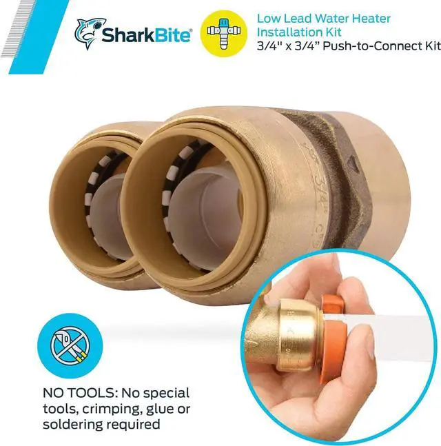 Alt view image 3 of 6 - Cash Acme 22441LF 3/4-Inch FNPT Sharkbite Water Heater Installation Kit