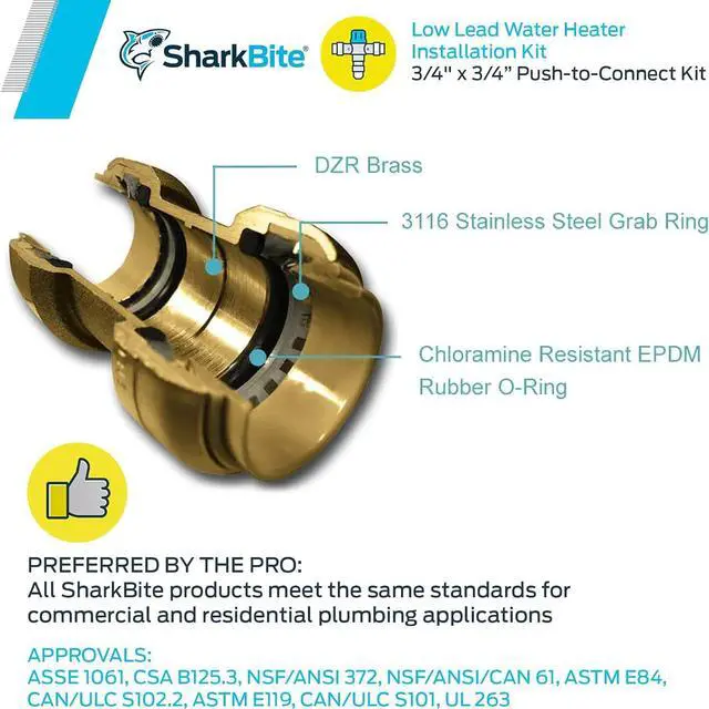 Alt view image 5 of 6 - Cash Acme 22441LF 3/4-Inch FNPT Sharkbite Water Heater Installation Kit