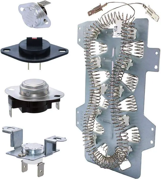 Main image of laffeya Dryer Heating Element Set Compatible for Samsung- DC47-00019A Heater Element, DC96-00887A and DC47-00016A Thermal Fuse, DC32-00007A Dryer Thermistor, DC47-00018A Thermostat (Sef of 5)
