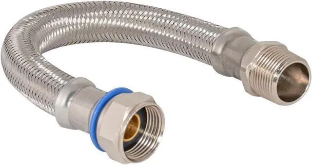 Alt view image 4 of 5 - Eastman 48255 Flexible Water Heater Connector, 3/4" FIP Swivel x 3/4" MIP Rigid, 24" Length, Silver