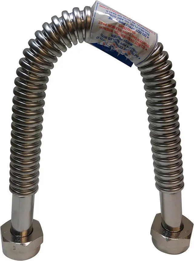 Alt view image 2 of 4 - 2 Pack Heavy Duty Durable Stainless Steel Corrugated Water Flex Connector with Extra Thick Washers for Water Heater and Water Softener (24x1 FIP)