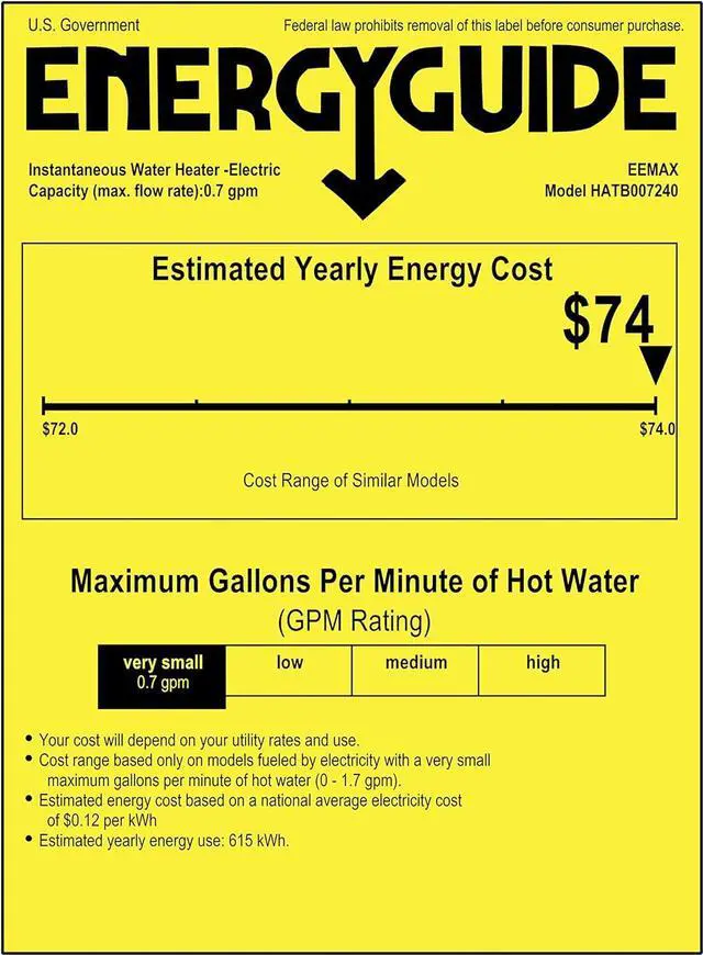 Alt view image 2 of 2 - Eemax HATB007240 Tank Water Heater Booster 7.2 kW 240V