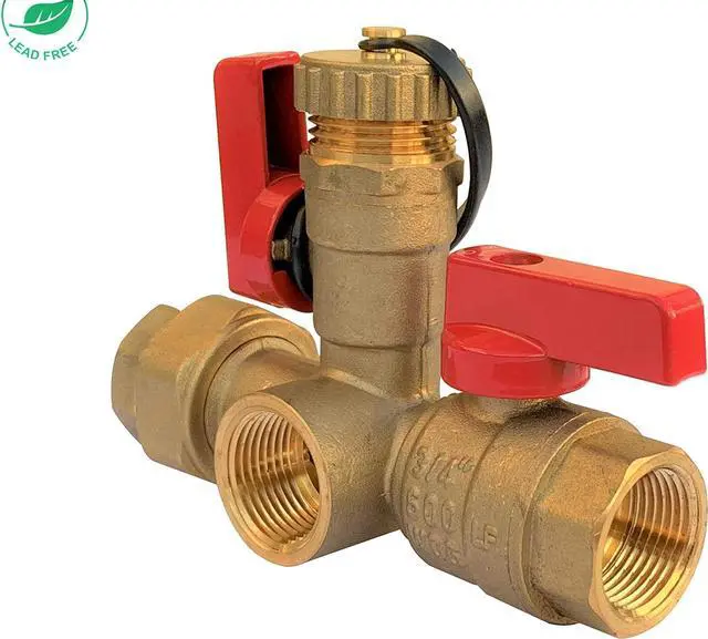 Alt view image 4 of 7 - Libra Supply 3/4 inch IPS Isolator Tankless Water Heater Service Valve Kit  3/4'' FNPT X FNPT Thread Brass Isolation Set with Pressure Relief Valve | Pipe Fittings, Supplies & Spare Parts