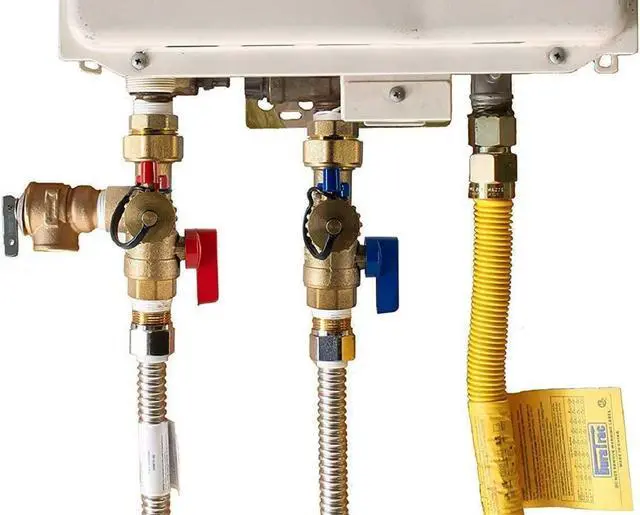 Alt view image 5 of 7 - Libra Supply 3/4 inch IPS Isolator Tankless Water Heater Service Valve Kit  3/4'' FNPT X FNPT Thread Brass Isolation Set with Pressure Relief Valve | Pipe Fittings, Supplies & Spare Parts