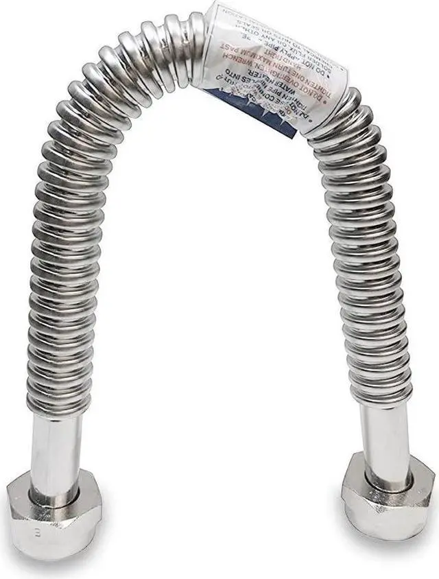 Alt view image 3 of 6 - 24" X 1" FIP Heavy Duty Durable Stainless Steel Corrugated Water Flex Connector W/ Extra Thick Washers/Ideal for Water Heater and Water Softener...