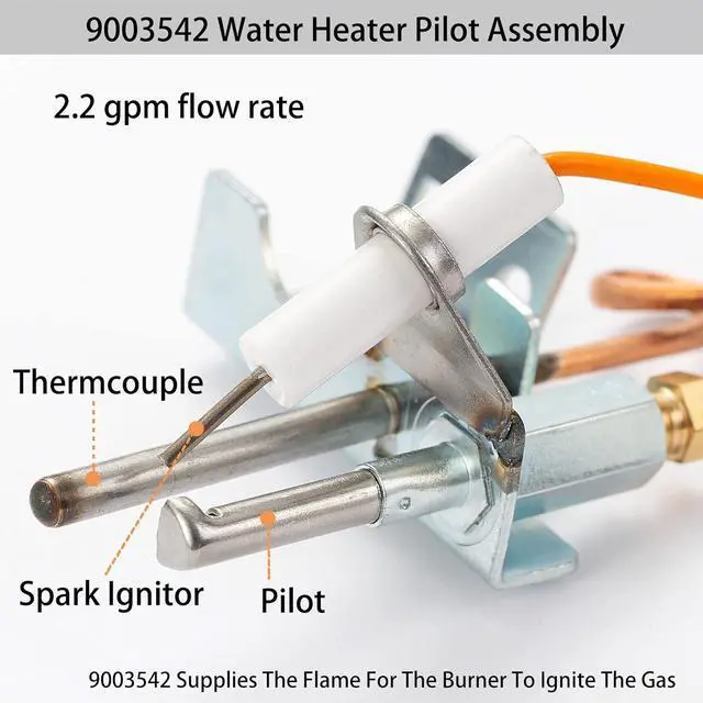 Alt view image 2 of 7 - 9003542 Water Heater Pilot Assembly NAT Gas Burner Assembly Replace 100109295 9003542005 18324190 9003530 Compatible with A.O Smith Kenmore State GS GSX Natural Gas Water Heater