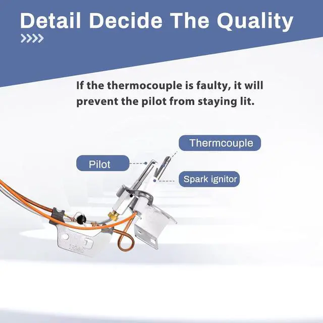 Alt view image 2 of 7 - Upgraded 9003542 Natural Gas Pilot Assembly, 100109295 18324-190 9003542 Pilot Assembly Replacement Compatible with A.O.Smith, Kenmore, State GS and GSX Natural Gas Water Heater-190 Degree C