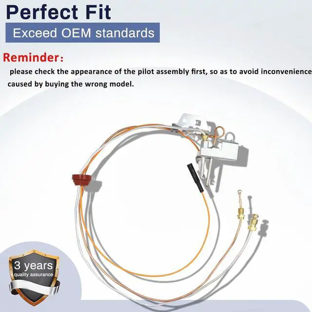 Alt view image 3 of 7 - Upgraded 9003542 Natural Gas Pilot Assembly, 100109295 18324-190 9003542 Pilot Assembly Replacement Compatible with A.O.Smith, Kenmore, State GS and GSX Natural Gas Water Heater-190 Degree C