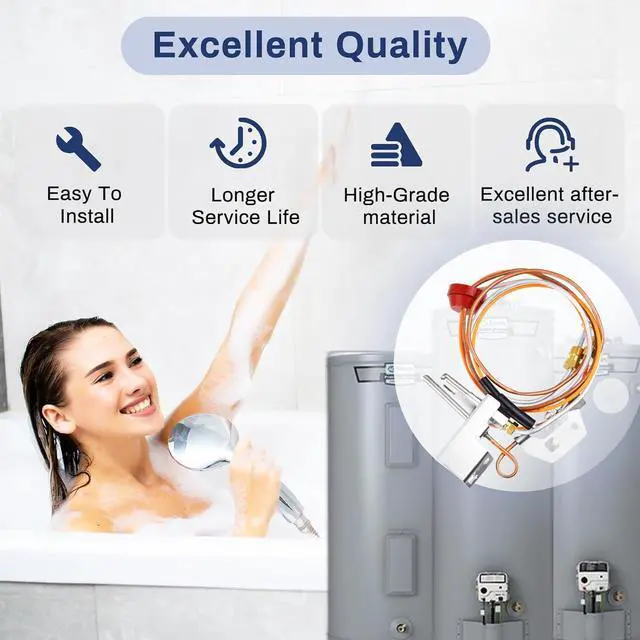 Alt view image 5 of 7 - Upgraded 9003542 Natural Gas Pilot Assembly, 100109295 18324-190 9003542 Pilot Assembly Replacement Compatible with A.O.Smith, Kenmore, State GS and GSX Natural Gas Water Heater-190 Degree C