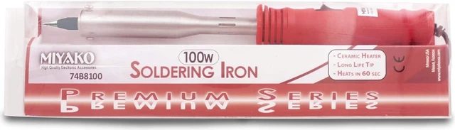 Alt view image 6 of 6 - MIYAKO 100 Watt Soldering Iron with High-Performance Ceramic Heater, Heavy Duty Pencil Style Welder with Plastic Handle, Replaceable Tip and Power Switch (74B8100)