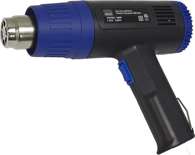 Main image of Tool Valley 1500 Watt Professional Dual Mode Heat Gun Tool Low & High Heat Mode for Heat Shrink Tubing Shrink Wrapping Removing Paint and Thawing Pipes.