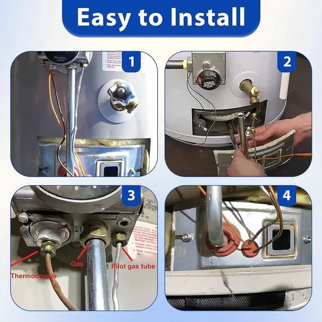 Alt view image 6 of 7 - SP20075 Pilot and Igniter Assembly Replacement Kit for Natural Gas Water Heater Compatible with Rheem, GE