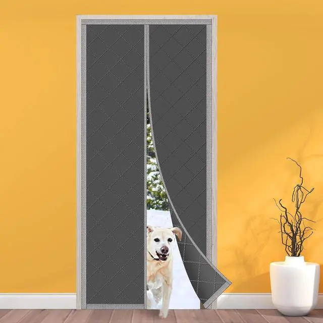 Main image of NABOWAN Magnetic Thermal Insulated Door Curtain - Fits Door Size 36" x 80", Easy Install Door Insulation Curtain, Full Frame Widen Hook & Loop for Air Conditioner Heater Room, Home, Kitchen, Loft