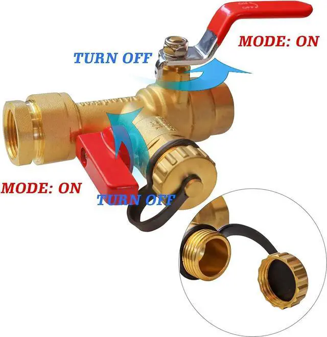 Alt view image 4 of 7 - LIULO TOOL 3/4 Inch IPS Isolator Tankless Water Heater Service Valve Kit, with Pressure Relief Valve, Clean Brass