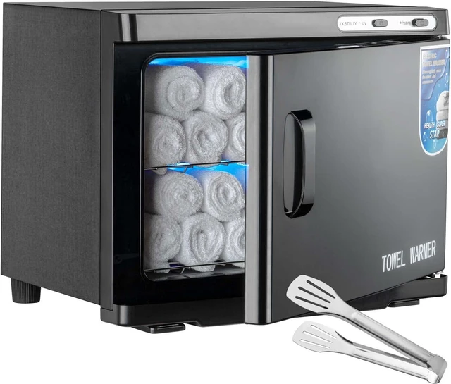 Main image of Hot Towel Warmer Cabinet with LED Light - JXSDLIY 23L Large Capacity Towel Cabinet for Bathroom 2-in-1 Professional Hot Towel Warmers for Facials SPA Massage Salon Heats Up Quick Towel Heater (black)