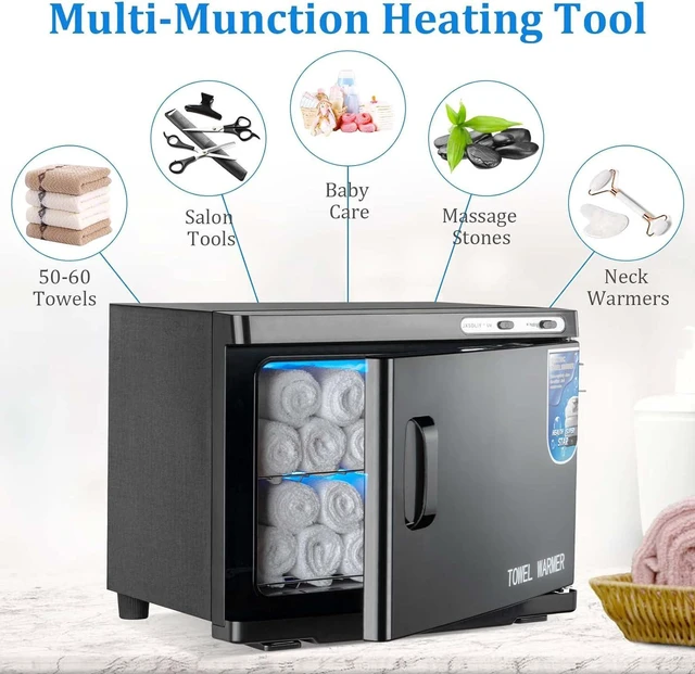 Alt view image 3 of 7 - Hot Towel Warmer Cabinet with LED Light - JXSDLIY 23L Large Capacity Towel Cabinet for Bathroom 2-in-1 Professional Hot Towel Warmers for Facials SPA Massage Salon Heats Up Quick Towel Heater (black)